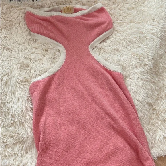 C&C California Pink and Cream Turtleneck Dress - Picture 3 of 5